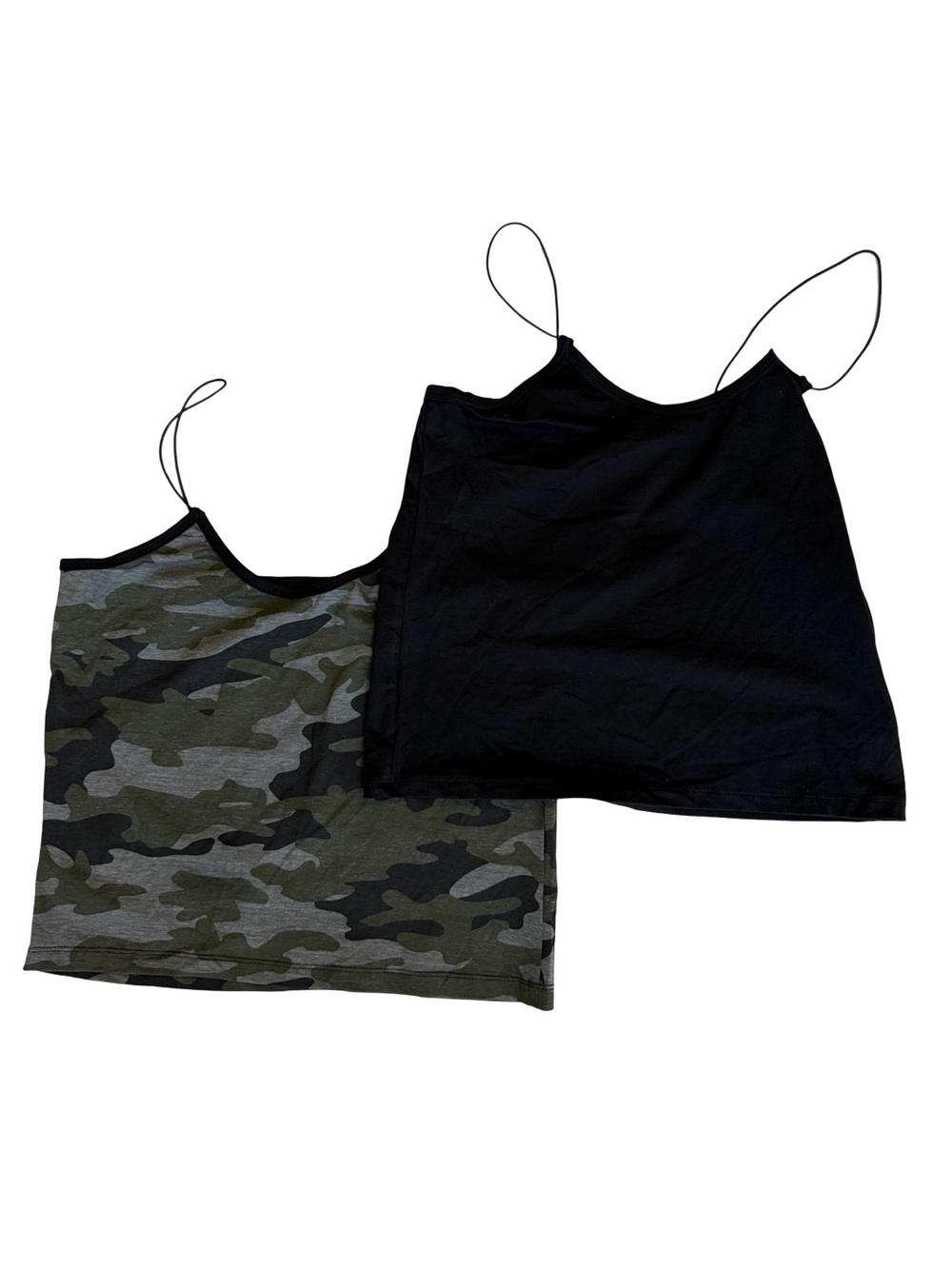 3/$15 NEW! One Step Up Black & Camo Spaghetti Strap Tank Tops - 2 Pack Large